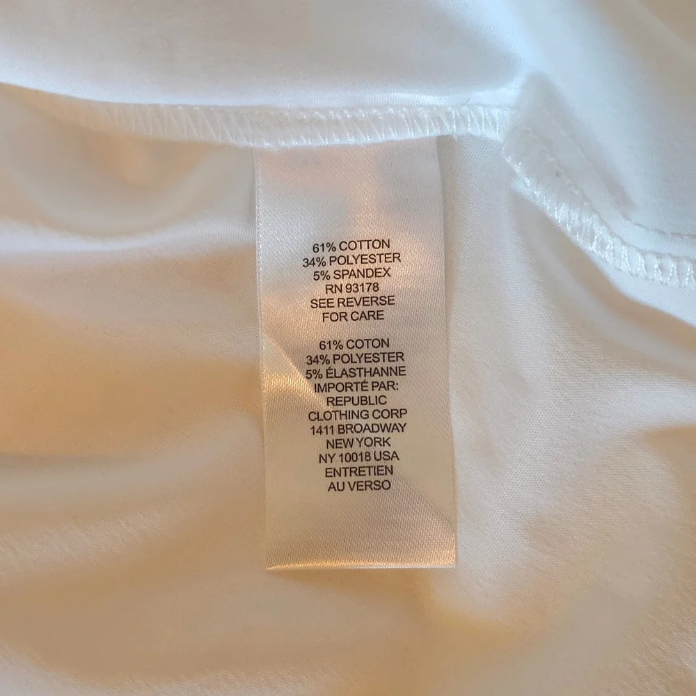 Tahari White Button Up Short Sleeve Shirt Medium - Picture 6 of 6